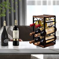Mur de support de porte-bouteilles à vin suspendu forgé créatif