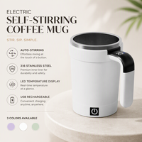 Mug à café électrique à agitation automatique avec affichage LED, poignée, couvercle en bois, revêtement en acier inoxydable, tasse de voyage
