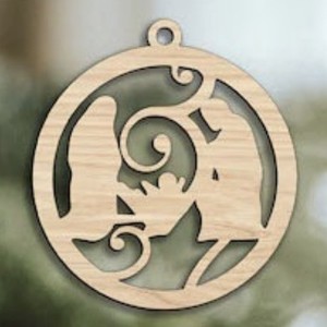 Ornements de Noël en bois, découpés au laser, décorations suspendues pour l'arbre de Noël - Product Image 4