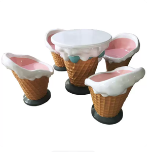 เก้าอี้ไอศกรีมไฟเบอร์กลาสและโต๊ะกาแฟรูปประติมากรรมสำหรับตกแต่งภายใน ราคาโรงงาน - Product Image 3