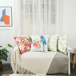 Amity Printing Outdoor Decorative Plant Pattern Polyester Waterproof Pillows Covers 45*45cm Square Cushion Covers For Sofa