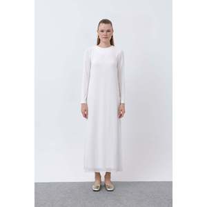 เดรสยาวผู้หญิงแต่งผ้าชีฟอง - 12447ELB - สีครีม - Product Image 2