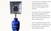 Chauffe-poussins infrarouge au gaz avec une puissance de 0,5 kW et un chauffage rapide pour le chauffage des fermes avicoles