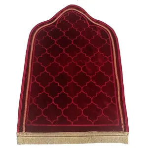 Tapis à pampilles en flanelle musulmane extra-épaisse tapis antidérapant portable tapis de prière épais en relief tapis tapis