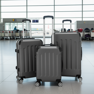 Ensemble de bagages DB 20 24 28 pouces, valise à roulettes en ABS gris foncé avec serrure à combinaison, légère, style moderne, pour les voyages - Product Image 2