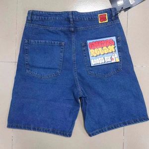 Shorts en <span class=keywords><strong>Jean</strong></span> Ample Brodés Y2K pour Grands Garçons, Style Hip-Hop et Motif Dessin Animé - Product Image 6