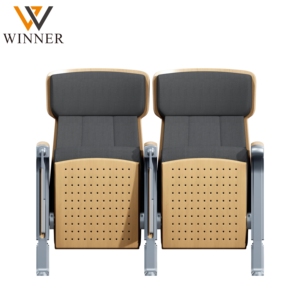 Chaise pliante de théâtre haut de gamme avec tablette d'écriture et pieds en aluminium pour église, école, centre de conférences, salle de concert - Product Image 2