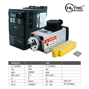 スピンドルキット380V 220V 24000rpm ER20空冷2.2kw広告彫刻材用 - Product Image 4