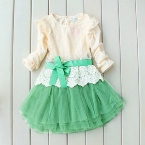 2017 New Fashion Trending Long Sleeve Children Lace <b>Tutu</b> Dresses - Product Image 1