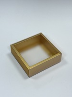 Benutzer definiertes Logo und Größe Papier karton Schubladen box Gold Farbe mit transparentem Fenster für Hochzeits geschenk verpackung