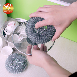 Spugne abrasive in acciaio zincato per cucina, spazzole per piatti ad alta resistenza all'abrasione, spugna abrasiva, spazzola in filo d'acciaio, fornite direttamente dalla fabbrica. - Product Image 2