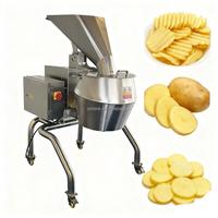 Commerciële Groente Fruitsnijmachine Elektrische Aanpasbare Aardappelgolfchips Snijmachine Wortelsnijder