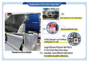 재사용 가능한 프리컷 폴리 우레탄 미끄럼 방지 하이압정 패드 1 mm 실리콘 고무 양면 자체 접착 시트 롤 - Product Image 6