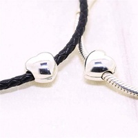 Bijou personnalisé en argent sterling 925 plaqué rhodium, fermoir à clip classique unisexe, charme en forme de cœur avec zircon, pour cadeau