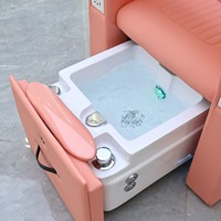 Fauteuil de pédicure LED économique avec bain de pieds à jets et fauteuil de manucure inclinable pour salon de manucure communautaire