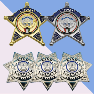 Nhà Máy Thiết Kế Tùy Chỉnh Biểu Tượng 3D Hình Quần Áo Ve Áo Pins Sáng Bóng Mạ Vàng Kuwait Sao Kim Loại An Ninh Huy Hiệu Cho Món Quà - Product Image 2