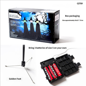 Set Completo di Tre <span class=keywords><strong>Streghe</strong></span> Luminose Colorate che si Tengono per Mano, Decorazione per un'Atmosfera Spettrale di Halloween, Bestseller Transfrontaliero - Product Image 5