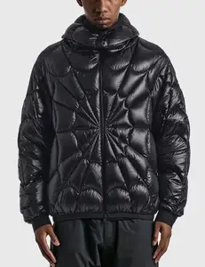 Fabricant de veste à capuche bouffante brillante manteau à bulles d'hiver veste rembourrée en duvet lourd chaud brillant gaufrage veste en duvet pour hommes