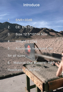 30dB phạm vi tiếng ồn hủy bỏ chiến thuật Tai nghe có thể gập lại bịt tai với ABS và PU dành cho người lớn chụp bảo vệ tai an toàn đầu tiên - Product Image 4