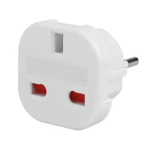 Leishen Wholesale White & Black UK TO EU Wall Plug Adapter 3 Pin to 2 Pin Travel Adapter With CE Approved