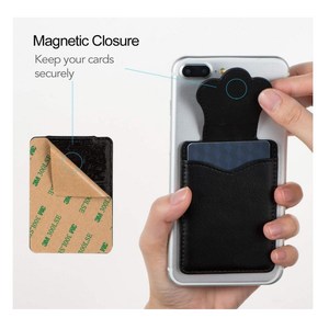 Creative phone back sticker <b>card</b> <b>holder</b>, 3M adhesive self-adhesive PU leather phone sticker, <b>card</b> <b>holder</b> gift, logo printable. - Product Image 3