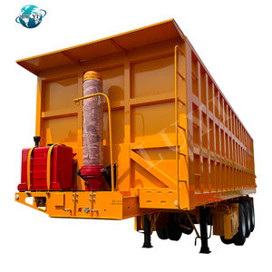 Semi-<span class=keywords><strong>remorque</strong></span> haute résistance de 80 tonnes utilisée pour le chargement de la <span class=keywords><strong>remorque</strong></span> à benne basculante arrière en grain de pierre avec caractéristiques étanches scellées - Product Image 1