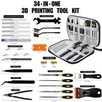 Kit d'outils pour imprimante 3D, ensemble d'entretien pour imprimantes FDM/SLA, 43 pièces |   Comprend un kit de nettoyage de buses et des coupe-fils