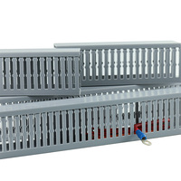 Goulotte de câblage ouverte en PVC, résistante à la chaleur, ignifuge, anti-UV, flexible, grise, pour protection de câbles