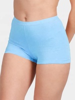 Culotte Boxer Femme en Coton à Taille Élastique Large et Haute Qualité, Taille Mi-Haute, Couverture Complète, Bleue