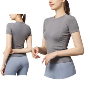 T-shirts de sport personnalisés pour femmes en gros, vêtements de yoga respirants, vêtements de sport ajustés, hauts à manches courtes pour la course à pied et le fitness - Product Image 4