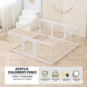 Barrière <span class=keywords><strong>de</strong></span> protection transparente en HDPE pour bébé, pour usage intérieur, salon, protection contre les chutes - Product Image 6