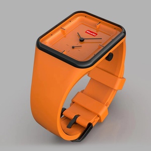 Montre à quartz pour homme de marque de luxe, neuve, rectangulaire, bracelet vert, style sportif, avec cadran en verre, bracelet en silicone de 20 mm, aiguilles. - Product Image 2