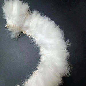 Materiales para atar moscas de alta calidad, plumas de sangre de pavo blancas blanqueadas, pluma de marabú ensartadas para pesca con mosca - Product Image 2