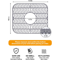 Tapis de protection pour évier de cuisine en silicone résistant à la chaleur, pliable, antidérapant, avec grille pour évier en porcelaine et drain arrière