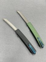 Couteau de camping japonais de style Shotgan, lame D2, oxydation noire avec manche en alliage de zinc, couteau de survie de poche tranchant pour hommes