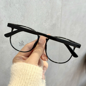 Monture de lunettes ovale Qianai TR90 noire anti-lumière bleue UV400 unisexe, lunettes de performance P2-52038 - Product Image 3