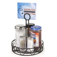 Support à condiments pour table en métal, caddie de cuisine, support avec numéro de table ou support de menu