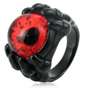 yunnique Dragon Claw <b>Ring</b> <b>Titanium</b> Steel Red Evil Eye Men's Punk Jewelry Gift - Product Image 3