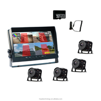 Moniteur BSD AI 4 canaux 10.1 pouces Système de surveillance de voiture Moniteur de vue arrière Camion DVR