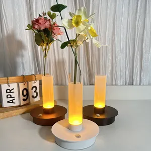 Lámpara de mesa recargable de lujo moderna flores cultivadas creativas decoración del hogar lámpara de escritorio LED sala de estar dormitorio