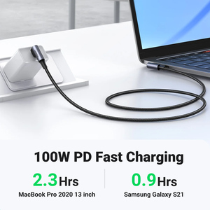 สายชาร์จเร็วแบบ USB Type C หัวงอ 90 องศา 100W สำหรับ US335 สาย USB C หัวงอ 90 องศา สำหรับ US335 U - Product Image 5