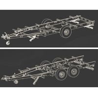 Remorque pour bateau galvanisée à chaud, 21 pieds, essieu tandem 1,5 tonne, remorque tout-terrain pour bateau