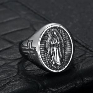 European American Style Retro <b>Cross</b> Stainless Steel <b>Ring</b> Gold <b>Silver</b> Unisex Jewelry Gift Fashion <b>Rings</b> - Product Image 3