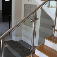 Balustrade en verre trempé sur mesure EKOO pour balcon, poteau à pince en acier inoxydable, main courante, clôture en verre