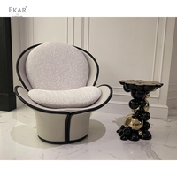 EKAR Chaise moderne style pétale de fleurs Chaise d'appoint élégante pour la maison, le bureau, le salon, les chambres et les coins de lecture pour les hôtels