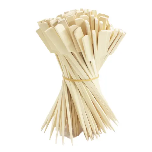 25cm Bamboo Wooden BBQ Skewers Food Bamboo Meat Tool Bamboo Skewers Paddle Sticks Disposable Long Sticks Catering Grill Camping