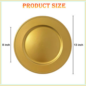 Assiettes de présentation transparentes 13 pouces Rose Mélange avec bordure dorée pour mariages et fêtes - Product Image 4