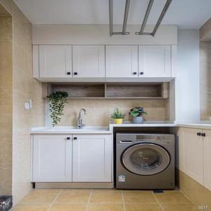 Meuble de buanderie pour balcon avec lavabo, mobilier de balcon intégré sur mesure pour l'installation d'une machine à laver - Product Image 1