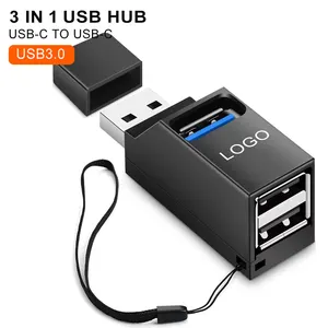 3 포트 USB 허브 남성-여성 확장 어댑터 90 도 분배기 1 USB 3.0 및 2 USB 2.0 포트 휴대용 전원 데이터