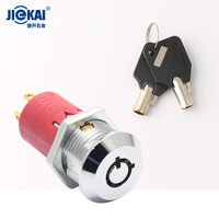 Interruptor de Llave de Seguridad Industrial para Máquina CNC, de 16 mm, Aleación de Zinc, 2 Posiciones (Encendido/Apagado), 3 Terminales, Rotación de 90 Grados, con Llaves Diferentes